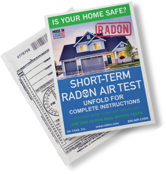 Short-Term Radon Air Test Kit with Instructions